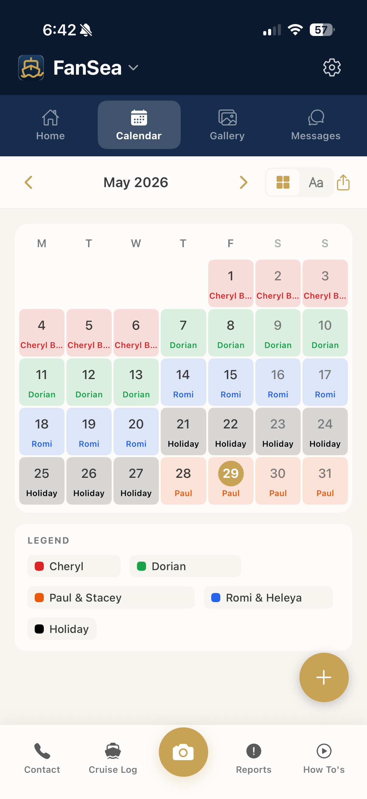 Boat Partner — May 2026 Calendar